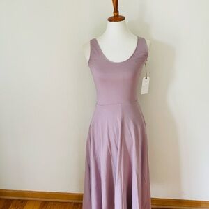 Leith Purple Sleeveless Scoop Neck Midi Dress
